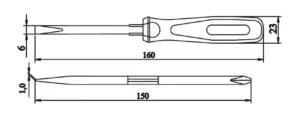 Burğac dielektrik düz 1,0×6,0 mm