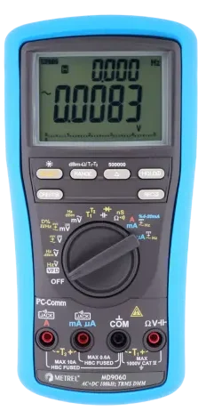 Ağır Sənaye Multimetri Metrel MD 9060 TRMS, 500.000 sayımlıq LCD, 100kHz Gərginlik Bant Genişliyi