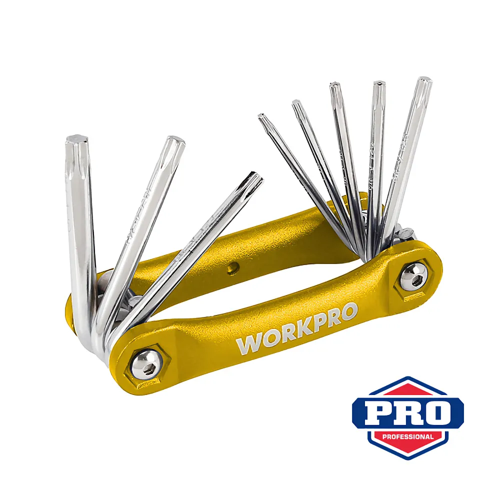 WORKPRO peşəkar 6 bucaqlı qatlanan TORX açarlar 8 ədədlik