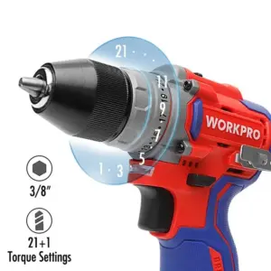 Drel Work Pro WP460201 12V 10MM Li-ion Fırçasız Qazma